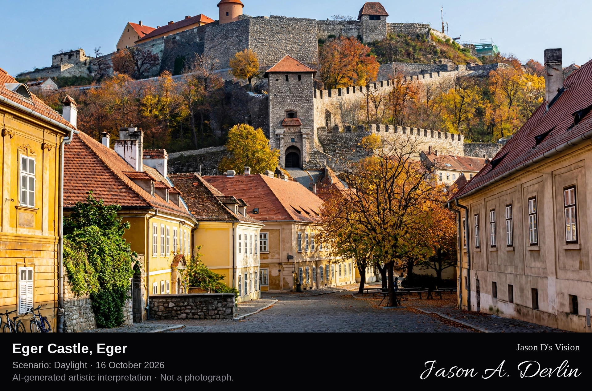 AI-generated artistic interpretation of Eger Castle, Eger, Hungary.