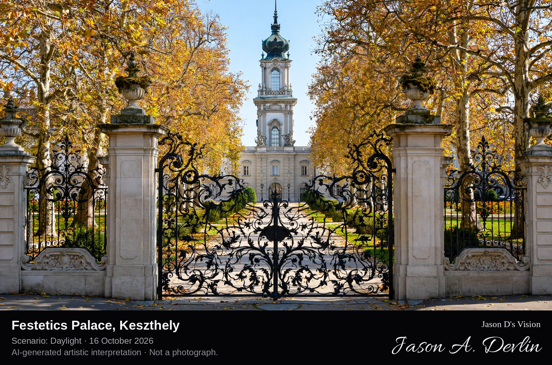 AI-generated artistic interpretation of Festetics Palace, Keszthely, Hungary.