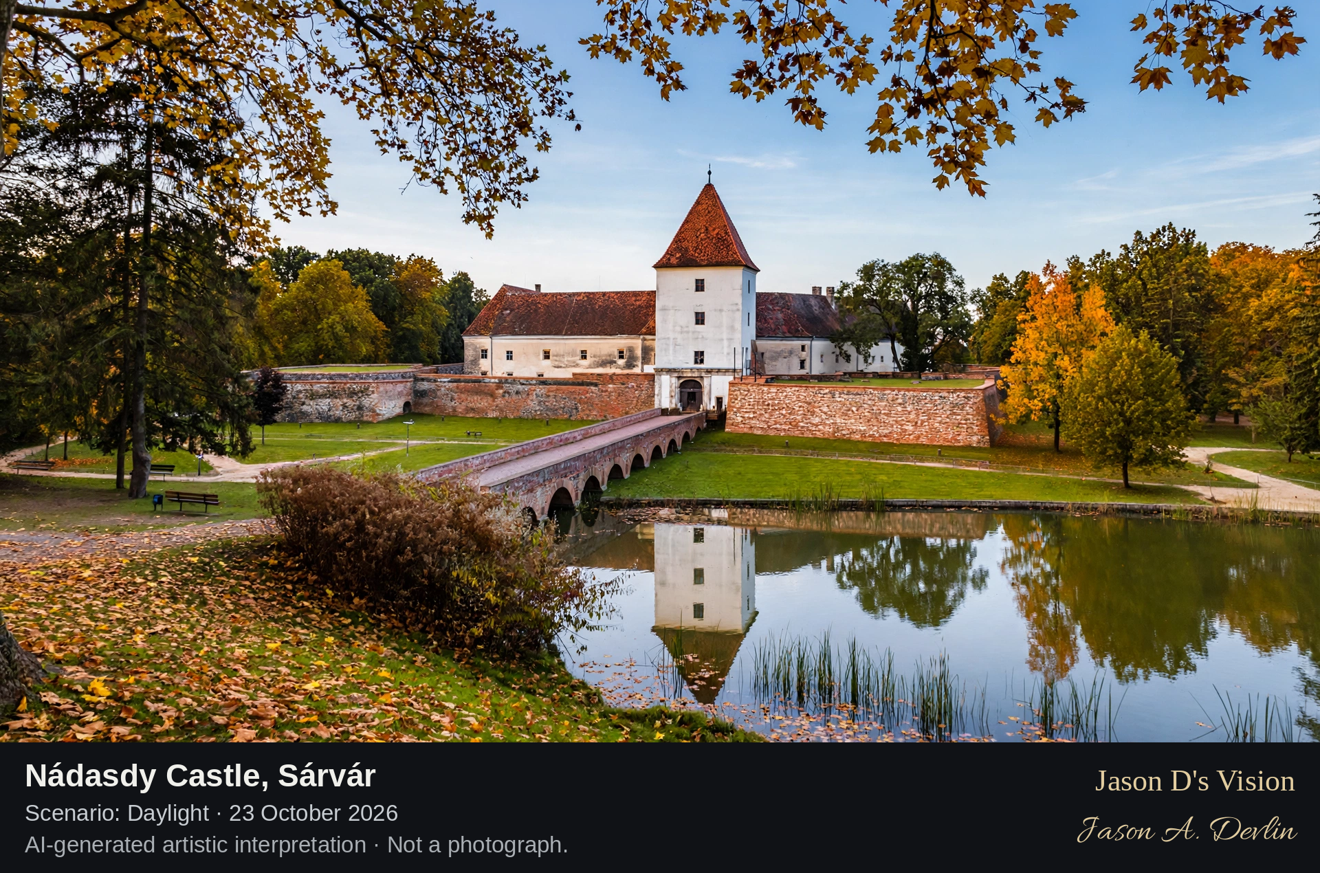 AI-generated artistic interpretation of Nádasdy Castle, Sárvár, Hungary.